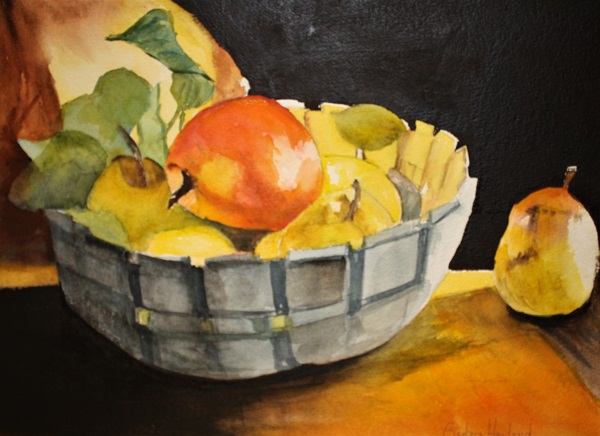 Bowl of Fruit, Watercolor