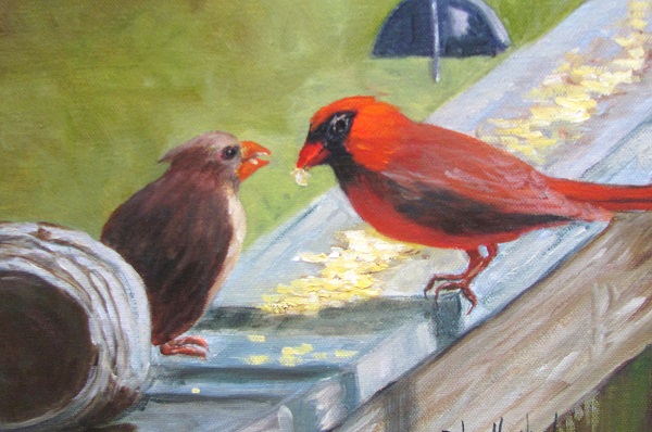 Cardinal Pair, Birds