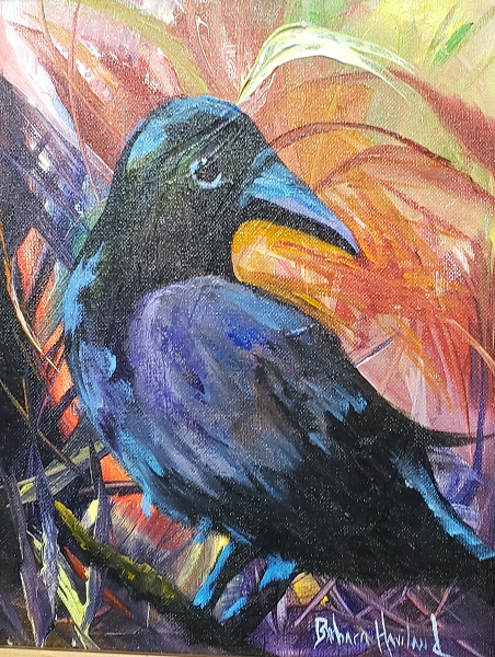 Raven on Abstract Background