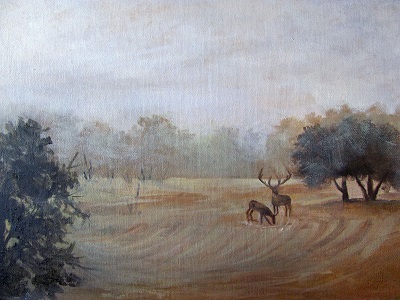 Deer in the Morning Mist