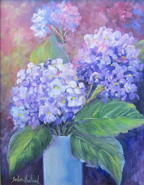Purple Hydrangeas in Vase