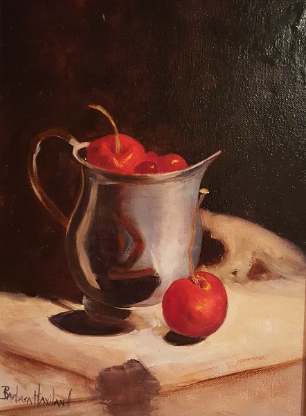 Silver Pot and Apples,Kitchen Art