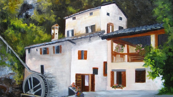Louise's Grist Mill in Italy, landscape by Barbara Haviland