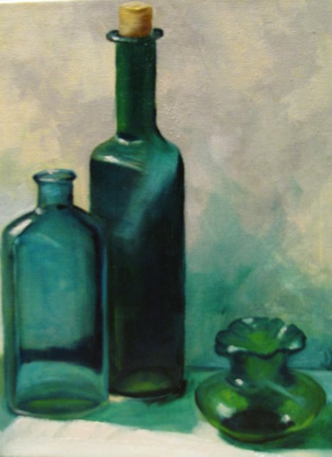 Three Green Bottles, Still Life