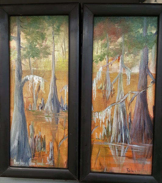 Two Diptych Bayous Framed