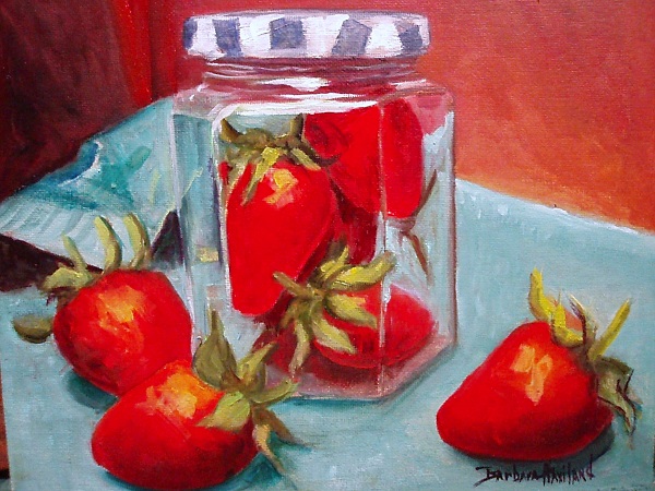Strawberries in Glass Jar