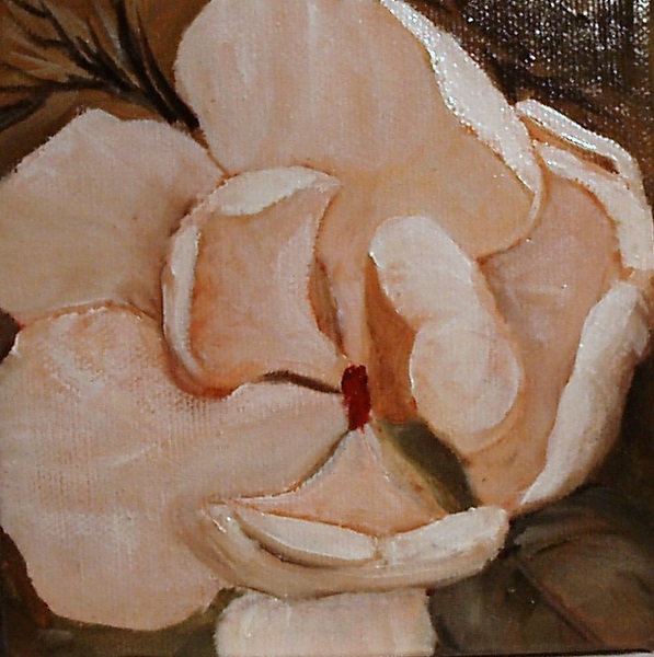 Magnolia up-close, #miniature, #oil painting