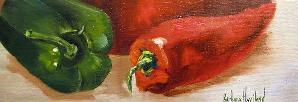 Red and Green Peppers, still life