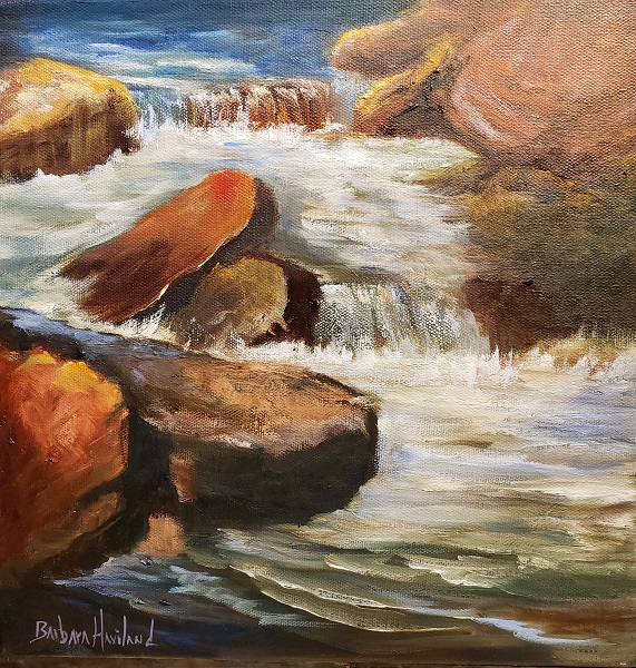 Poudre River, oil painting