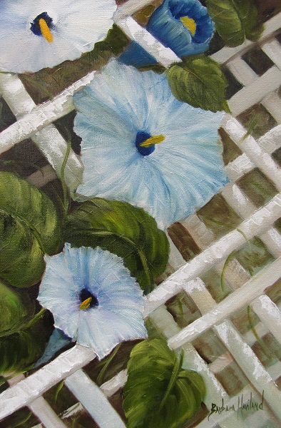 #Blue Morning Glories, #floral, #posies