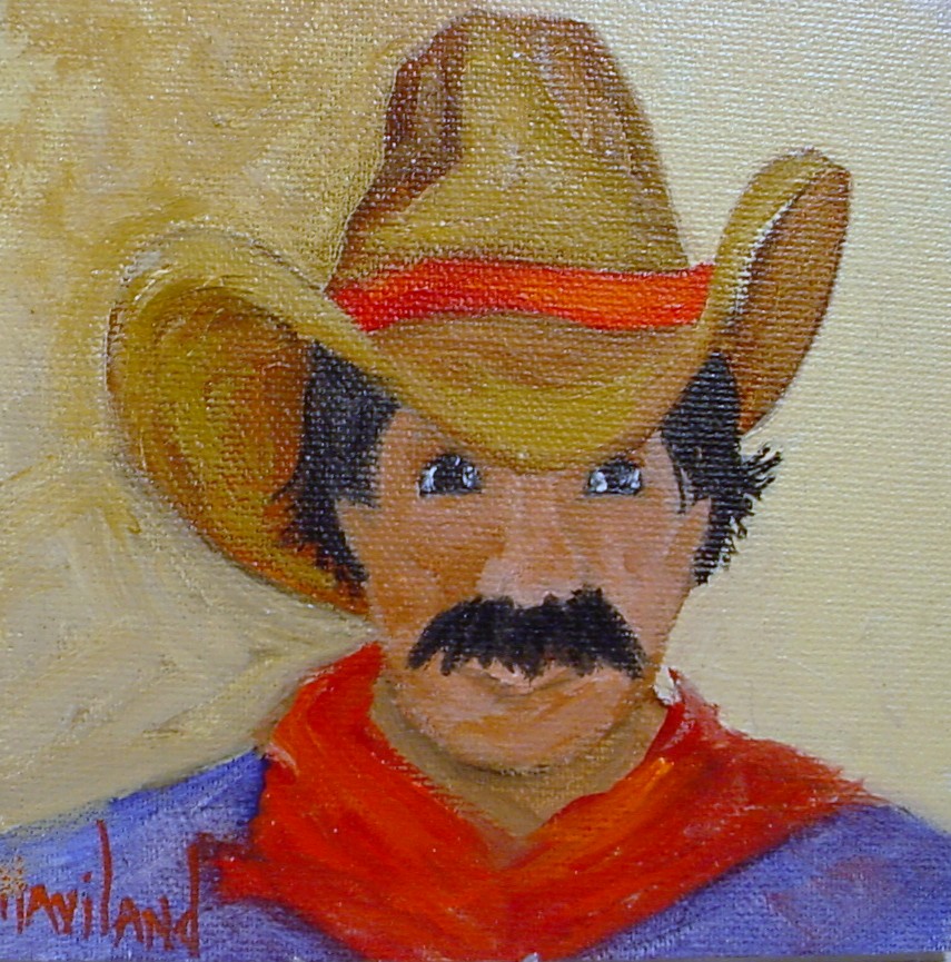 Cowboy, daily painting,mini
