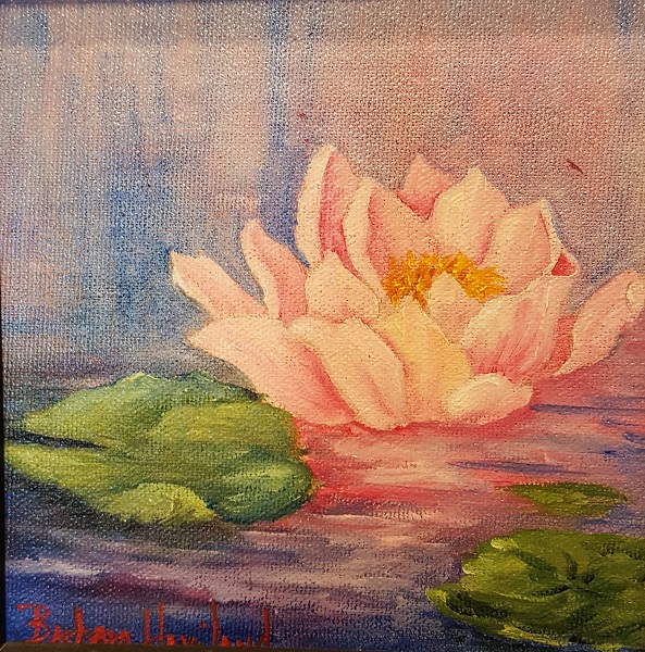Water Lotus, mini oil painting