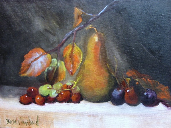 Fall Pear and Grapes, Still Life