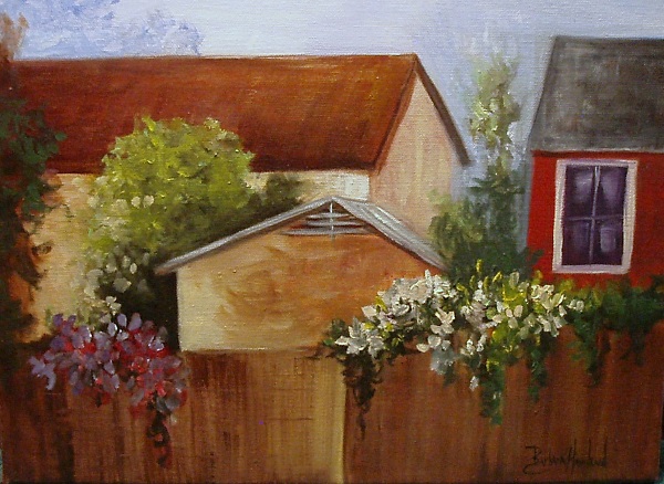 Over the Fence, landscape with Buildings