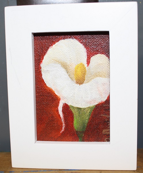Calla Lily, ACEO,Framed