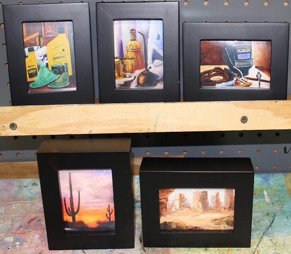 5 ACEO prints Cave-man and Landscape
