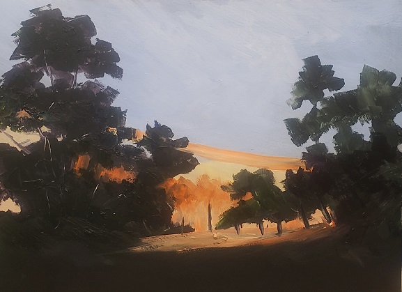 Woodville Sunset, Landscape in oils