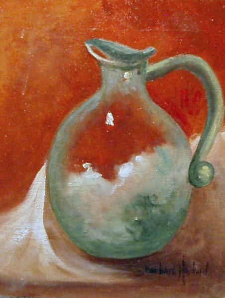 Glass Jug, still life, study, glass, oil painting