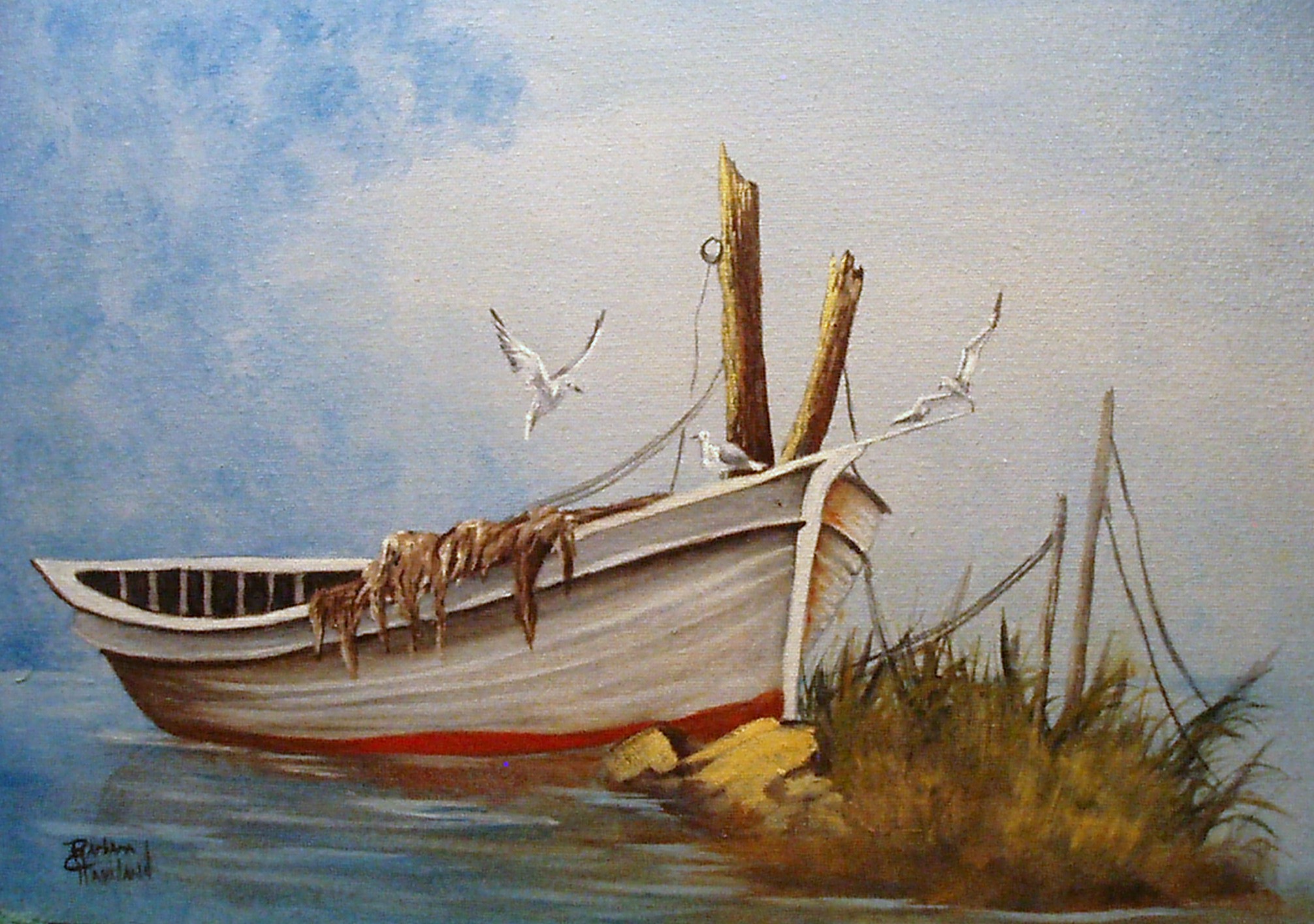Boat and Gulls