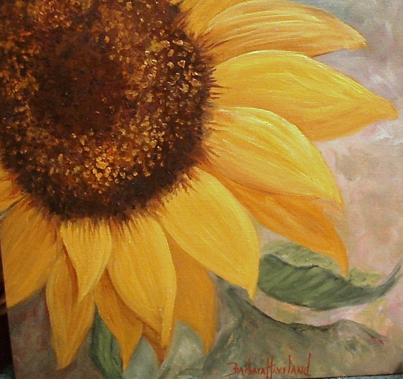 One Sunflower, flower, oil painting, #BarbaraHaviland