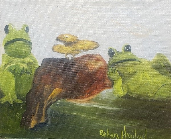 Two Frogs, still life, wildlife, Barbara Haviland